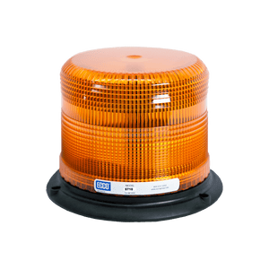 Strobe Beacon: Reinforced polypropylene base, epoxy filled, low profile, 12-48 VDC, 7 or 10 joules, double or quad flash, amber