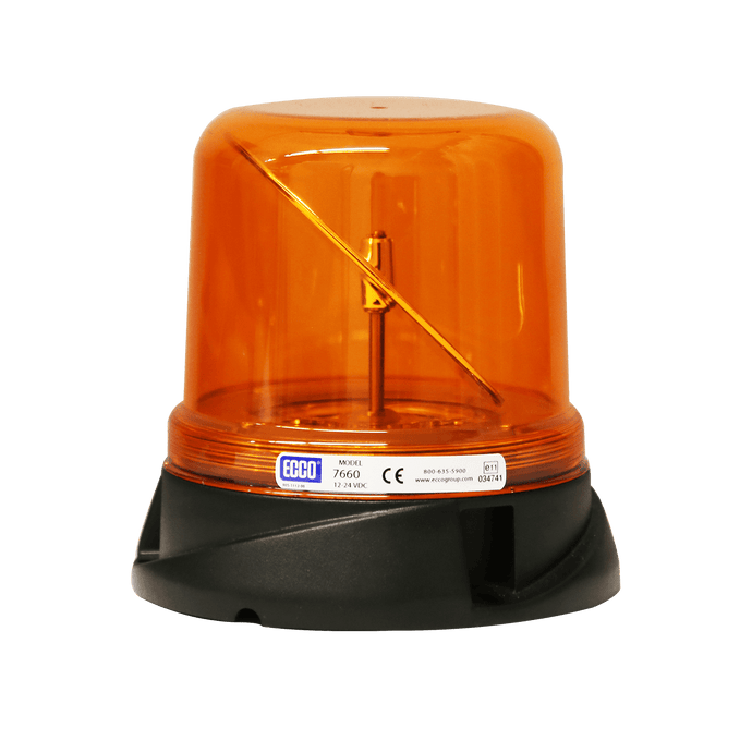 LED Hybrid Beacon: RotoLED, 12-24VDC, 125RPM, amber - 7660A - Ecco