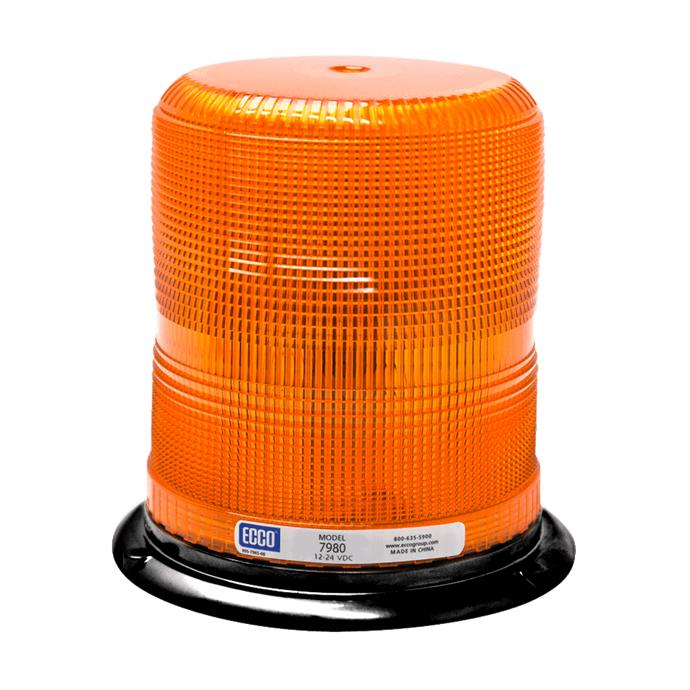 LED Beacon: Pulse II, aluminum base, epoxy filled, medium profile, 12-24VDC, 11 flash patterns - 7980A - Ecco