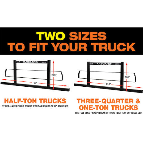 69 Inch KabGard Heavy-Duty Steel Pickup Truck Headache Rack Bundle with Standard Mounting Brackets - 85104 - Buyers Products
