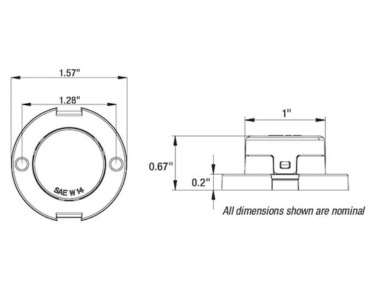 Clear Surface/Recess Mount Round LED Strobe Light - 8892401 - Buyers Products