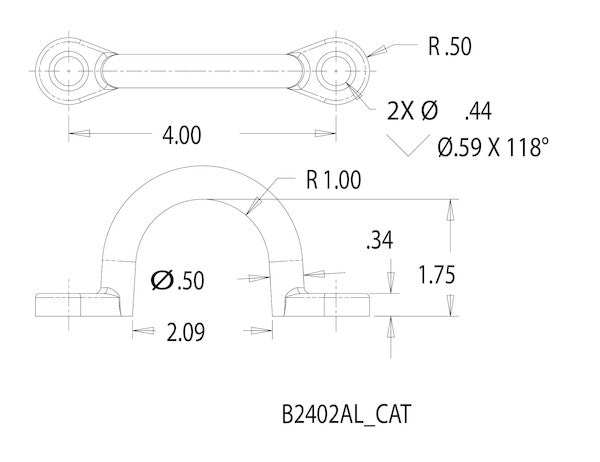 1/2 Inch Cast Aluminum Chain Loop - B2402AL - Buyers Products