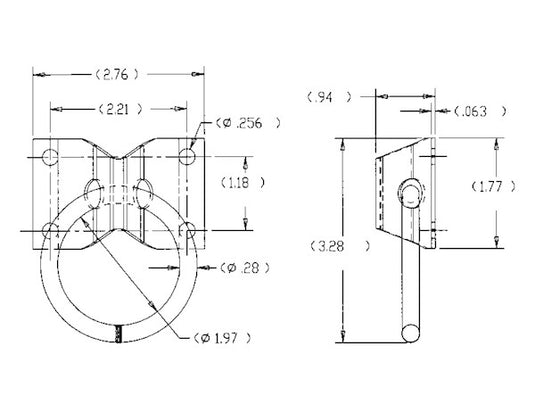 Surface Mounted Rope Ring With 2-Hole Integral Mounting Bracket Zinc Plated - B33 - Buyers Products