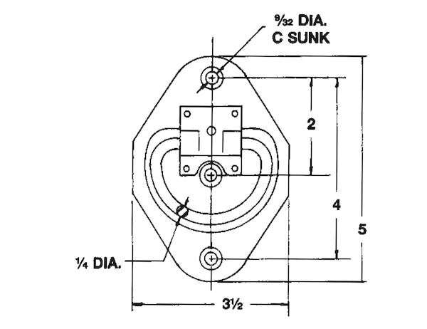 Recessed Rope Ring Bracket For B601 Zinc Plated - B601U - Buyers Products