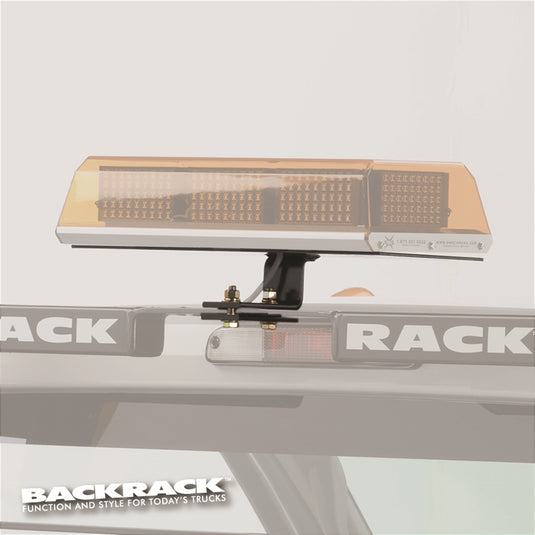 BAC-91002REC BackRack Black Steel Cab Guards Headache Racks Utility Light Bracket Center Mount with 16"X7" Base - BAC-91002REC - Absolute Autoguard