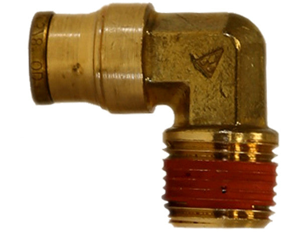 Brass DOT Push-In Male Elbow 1/4 Inch Tube O.D. x 1/4 Inch Pipe Thread - BE90M25P25 - Buyers Products