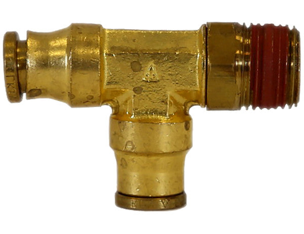 Brass DOT Push-In Swivel Male Run Tee 1/4 Inch Tube O.D. x 1/8 Inch Pipe Thread - BRT0M25P125S - Buyers Products