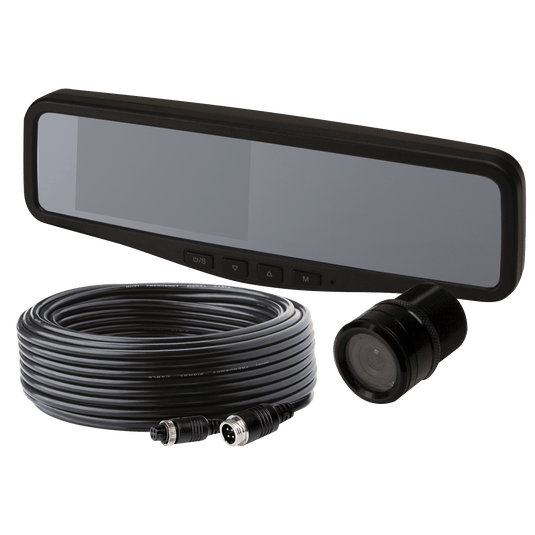 Camera Kit: Gemineye, 4.3" LCD Rear View Mirror, color, audio, expandable up to 2 cameras, 12-24VDC (includes EC4204-M, EC2015-C & "Y" cable) - EC4200-K - Ecco