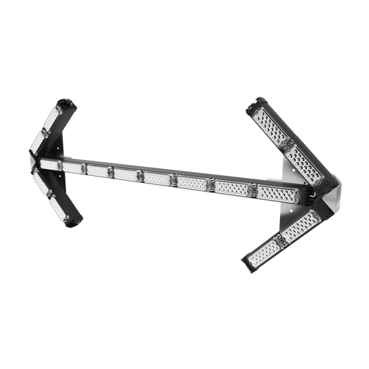 Signal Arrow: Safety Arrow, 36 flash patterns, in-cab controller, 35' cable, 12-24VDC, amber - ED3307A - Ecco