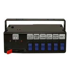 Switchbox: 3 level progressive slide and  6 rocker switches, 12VDC