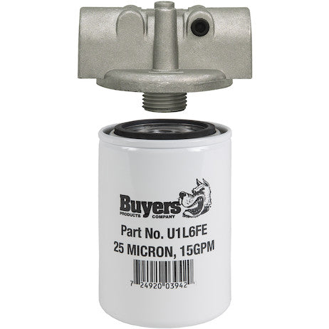 15 GPM Return Line Filter Assembly 3/4 Inch NPT/25 Micron/15 PSI Bypass - HFA12515 - Buyers Products