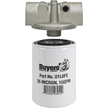 15 GPM Return Line Filter Assembly 3/4 Inch NPT/25 Micron/25 PSI Bypass - HFA12525 - Buyers Products