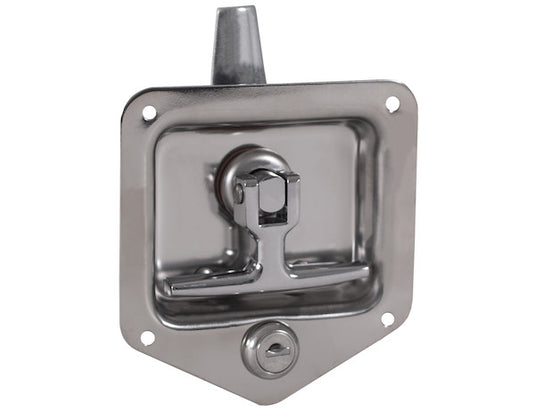 Stainless Triple Point T-Handle Latch with Mounting Holes and Rods - L8835 - Buyers Products