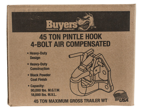 45 Ton Air Compensated Pintle Hitch with 4 Mounting Holes