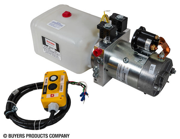 4-Way DC Power Unit-Electric Controls Horizontal 0.75 Gallon Poly Reservoir - PU642 - Buyers Products