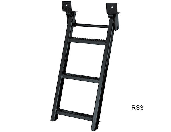 3-Rung Black Retractable Truck Steps with Nonslip Tread - 17.38 x 35 Inch - RS3 - Buyers Products