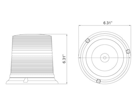 Tall 6.5 Inch Wide Incandescent Beacon