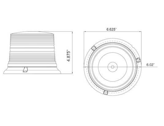 6.5 Inch by 5 Inch Programmable LED Strobe Beacon with Auxiliary Plug - SL675ALP - Buyers Products