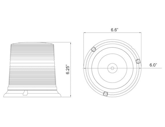 Tall Class 1 6.5 Inch Wide LED Beacon
