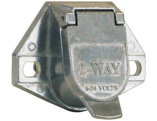 2-Way Die-Cast Zinc Trailer Connector -Trailer Side - Vertical Pins with Spring - TC2012 - Buyers Products
