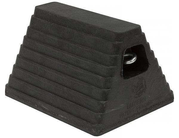 Heavy Duty Rubber Wheel Chock with Recessed Chain Eye 10x8x6 Inch - WC6810L - Buyers Products