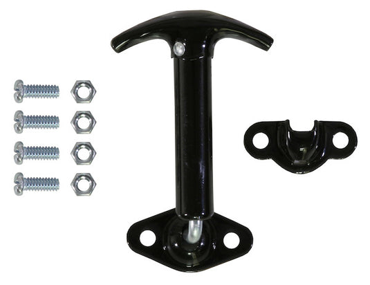 Spring-Loaded 90¬¨√Ü Hood Catch with Keeper and Hardware - Black Enamel Finish - WJ96WCB - Buyers Products